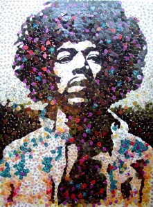 Hendrix Mosaic Made From Picks